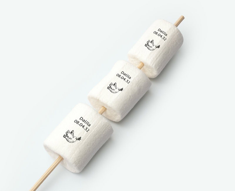 marshmallows bedrukt lentefeest bedankjes
