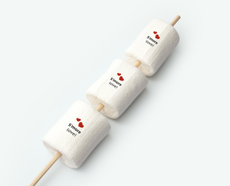 marshmallows bedrukt trouwbedankjes